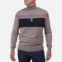 Men&#39;s Stripe Sweater Half-Zip